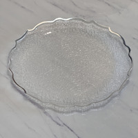 Assiette plate ronde en plastique PP décorative, assiette de fête de mariage d'hôtel, assiette à fruits transparente