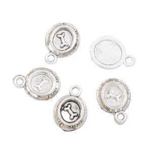 Charms dog bowl bone 15x10mm Handmade Making fit,Vintage Tibetan Silver Color Pendants,DIY For Bracelet Necklace