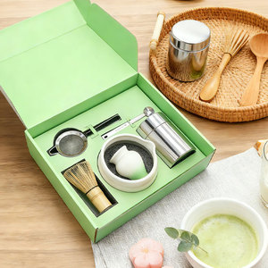 Kit de Matcha Portátil Personalizado, Juego de 6 Herramientas para Matcha con Soporte para Chasen, Tazón de Cerámica, Juego Japonés para Preparar Té - Product Image 1