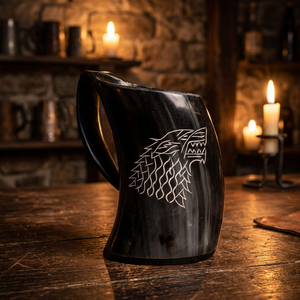 Nouvelle tasse en corne de buffle polie, étanche et faite à la main, pour vin et bière, thème religieux moderne, cadeau de Noël, prix de gros en provenance d'Inde - Product Image 5