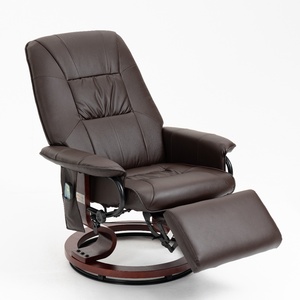 Fauteuil inclinable moderne en cuir à dossier haut et <span class=keywords><strong>pivotant</strong></span> avec pédale manuelle, revêtement en tissu et structure métallique - Product Image 3