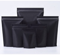 Sacs d'emballage refermables/doypack en Mylar pour aliments, sacs de rangement noirs mats, sachets autoportants/sacs de sécurité en aluminium pour bonbons, 100 unités