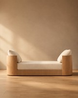 Cadre de lit plateforme moderne en bois massif avec base cannelée, taille King Queen, mobilier de chambre d'hôtel personnalisé, luxe minimaliste