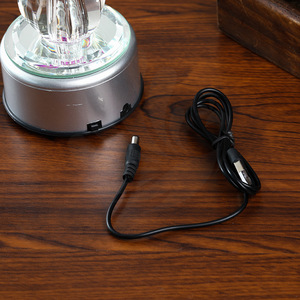 Crystal Glass Lotus <b>Candlestick</b> Holder With Rotating Color Light Base For Home Decoration - Product Image 4