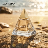 Precio de Fábrica OEM, Nuevo Diseño, Botella de Perfume de Vidrio con Forma Única, 30ml 50ml 100ml, Botella de Perfume Transparente Personalizada para Mujer con Tapa