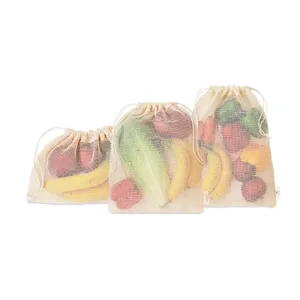 Conjunto de bolsas de compras de algodón, merchandising sostenible - Product Image 1