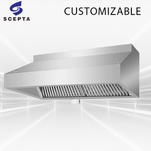Hotte de cuisine professionnelle en acier inoxydable 201/304 à haut débit d'air, résistante à la corrosion et aux produits chimiques, finition polie pour - Product Image 1