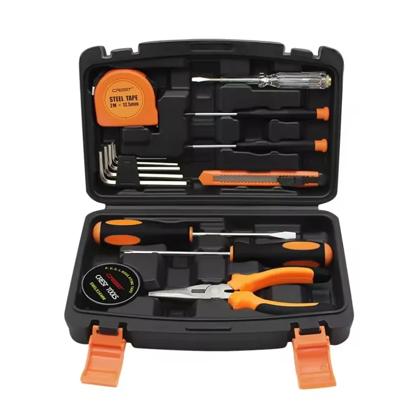Ensemble de boîte à outils de quincaillerie domestique 14 en 1 ensemble de réparation de combinaison manuelle familiale ensemble complet d'outils de cadeau