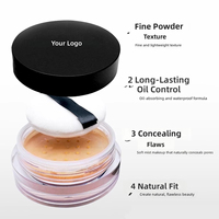 Poudre fixante mate personnalisée avec logo, vente en gros d'usine, contrôle du sébum, longue tenue, poudre libre transparente, cosmétique pour le visage