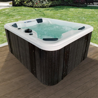 Bain à remous rectangulaire haut de gamme pour 4 personnes, 22 jets réglables, design moderne, matériau acrylique de 1,8 m pour une expérience de relaxation ultime