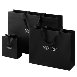 Custom Luxury Ribbon Handle Eurotote Boutique Jewelry Thank You Cloth Gift <b>Paper</b> <b>Packaging</b> Shopping Bags With Logos - Product Image 1
