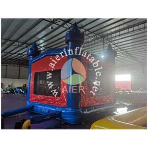 Château gonflable bleu vif et <span class=keywords><strong>rouge</strong></span> avec toboggan - Château de saut sécurisé pour enfants, équipement de jeu pour fêtes en plein air - Product Image 5