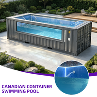Piscine Modulaire Préfabriquée en Conteneur Maritime 20 pieds, Structure en Acier, Fenêtre Latérale en Verre, Design Moderne, Garantie Incluse