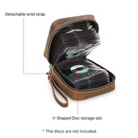 Cuir Crazy Horse personnalisé pour sac CD Boîte de rangement DVD 56 disques pour voyage VCD