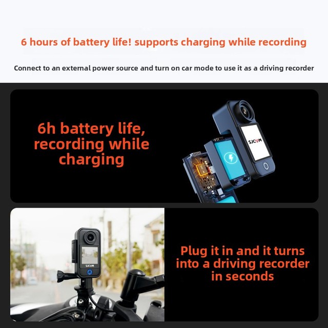 Speedy Fox C300 4K CMOS Night Photography Thumb Sports Camera Motorcycle Driving Recorder 360 Panoramic Vlog Camera