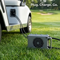 Chargeur robuste LNLEE 54,6 V 12 A pour voiturette de golf, voiture de tourisme, adaptateur de chargeur de batterie LSEV 48 V