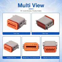 Connecteur étanche multi-contacts pour solénoïde de contrôle d'équipement de construction robuste Haidie 12 broches DT06-12SA DT04-12PA