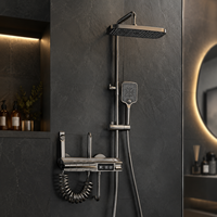 Mitigeur mural thermostatique de luxe à affichage numérique, style clavier de piano, avec fonction pluie, pour ensemble de douche en laiton, personnalisable OEM/ODM
