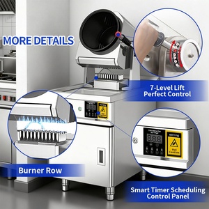 Machine à frire automatique au gaz avec évier, équipement de restaurant commercial, wok de cuisson robotisé en acier de qualité alimentaire - Product Image 2