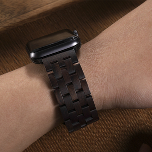 Bracelet en bois <span class=keywords><strong>noir</strong></span> classique de 22 mm pour Apple Watch Iwatch toutes séries 11 10 9 8 7 <span class=keywords><strong>6</strong></span> 5 SE 49 mm Ultra - Product Image 6