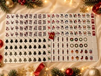 Jeu de tuiles de mahjong de luxe en acrylique, 160 pièces, thème Noël américain chinoiserie, Joyeux Noël, pour soirée de jeu en famille moderne