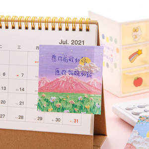 Notes autocollantes 3D style peinture à l'huile paysagère coréenne, bloc-notes adhésif japonais très esthétique pour journal, bureau et usage quotidien - Product Image 3