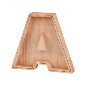Alcancías de Madera con Letras del Alfabeto Inglés (26 Letras), Caja de Ahorro de Dinero de Madera Transparente Acrílica <span class=keywords><strong>para</strong></span> Niños - Product Image 3