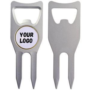 Herramienta de golf 6 en 1 con abridor de botellas y marcador de bola, herramienta metálica para reparar divots, bajo MOQ - Product Image 2