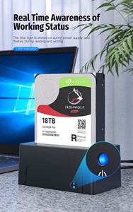 High Strength ABS Plastic HDD Docking Station External With Switch 2.5/3.5 in SDD Case SATA <strong>Hard</strong> <strong>Disk</strong> Drive <strong>Enclosure</strong> for Laptop - Product Image 3