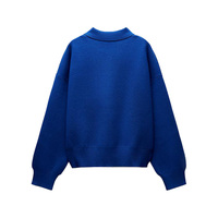 Vente en gros de pull en tricot de laine mélangée personnalisé pour femmes Polo Button Front Preppy Classic Knitwear Tricots de haute qualité pour l'hiver et le printemps