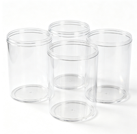 Boîte en plastique transparente cylindrique, conteneur d'emballage rond transparent avec couvercle pour bonbons, cosmétiques, cadeaux, desserts, bougies