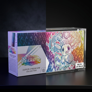 Terastal <strong>Crystal</strong> Prismatic Evolutions SPC Acrylic <strong>Display</strong> <strong>Case</strong> 99% UV Protection Diamond Polish Magnetic Lid Protector Eevee TCG - Product Image 3