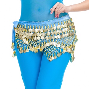 Sciarpa da Danza del Ventre per Donna, Gonna Avvolgente con Monete Dorate, Costume per Danza Orientale - Product Image 3
