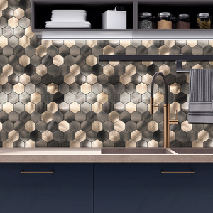 Peel and <strong>Stick</strong> Backsplash Random Wall <strong>Tile</strong> Aluminum Self-adhesive Metal <strong>Tile</strong> <strong>Stick</strong> on <strong>Kitchen</strong> Bathroom - Product Image 6