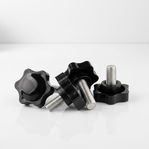 Pabrik bintang sekrup yang dapat disesuaikan kenop plastik tombol Bakelite hitam dengan benang untuk penggunaan lemari laci pintu - Product Image 1