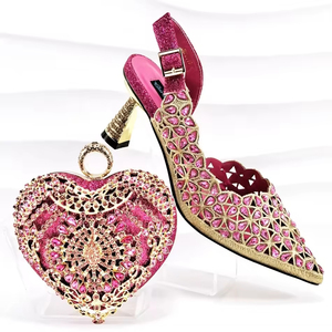 Conjunto de Zapatos y Bolso Africanos a Juego para Mujer, de Tacón Alto con Plataforma y Pedrería, Punta Cerrada, Ideales para Fiestas - ¡Venta Caliente! - Product Image 2