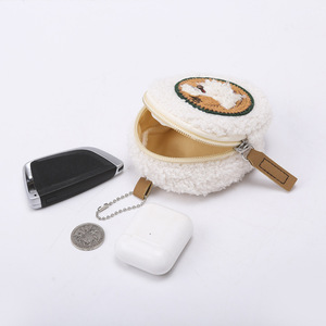 Fashion Cashmere Lamb Key Storage Mini Coin Purse for Keys Change Headphones Stylish Promotional Tote Bag