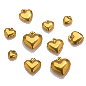 Pendentifs Breloques Cœur 3D en Acier Inoxydable Plaqué Argent, Petites Breloques Cœur pour la Fête des Mères et la Saint-Valentin, Idéal pour la Création de Bijoux - Product Image 2