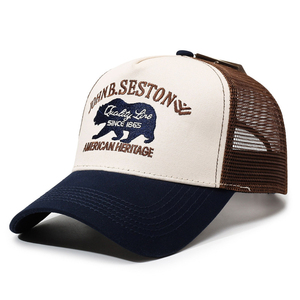 07-Custom Embroidered Trucker Hat Wholesale Mesh Embroidery Baseball <b>Cap</b> with Logo for Men Women - Product Image 3