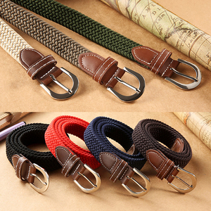 Sabuk rajut Wanita lebar 2.5cm, sabuk kepang elastis kasual tanpa lubang, gesper Pin, Sabuk rajut elastis ramping untuk wanita, lebar 105 cm - Product Image 3
