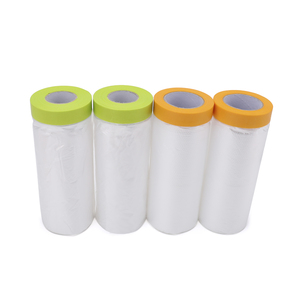 Pre-taped Masking Film for Automotive Painting Professional Non-Residual PE Protective <strong>Sheeting</strong> for Car Refinishing and Home DIY - Product Image 2