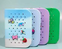 Monedero infantil creativo de goma impermeable con diseño de dibujos animados, desmontable, accesorio bonito para zapatos