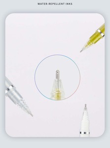 LISI Stylos à gel d'art à pointe fine <span class=keywords><strong>Encre</strong></span> blanche/argent/or pour papier noir Set pour dessin - Product Image 4