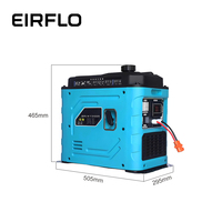 Générateur d'essence portable EIRFLO mini refroidi par air, réservoir de carburant 12L, 12V/24V, silencieux pour camping-car/bateau et événements extérieurs, alimentation de secours