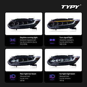 Feux avant TYPY pour Accord 10ème génération 2018-2022, avec lentilles LED, feux de jour et clignotants séquentiels. - Product Image 4