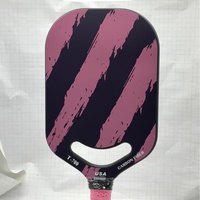 Raquette de pickleball professionnelle en fibre de carbone, rayée et colorée, 16 mm, équilibrée, approuvée aux États-Unis, 227 g, vente en gros en stock