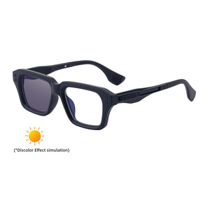 Lunettes de soleil photochromiques ZS-98406 pour hommes, monture carrée, protection UV400, monture en plastique et métal, classe 2, emballage en boîte. - Product Image 5