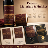 Etiquetas Personalizadas Premium para Botellas de Alcohol, Champán, Vino y Whisky, Pegatinas de Lámina Dorada Personalizadas para Embalaje de Lujo y Envoltura de Regalos