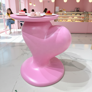 Mesa de Café Criativa em Fibra de Vidro em Forma de Coração, Mobiliário Moderno para Sala de Estar, Personalizável em Cores, com Armazenamento - Product Image 1