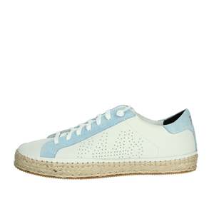 Baskets Donna Blanches et Bleu Clair, Espadrilles Plates pour Femmes, Taille 35 - Product Image 1